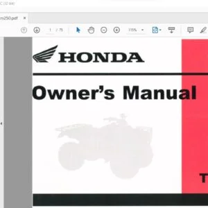 1986 Honda TRX250 OWNER'S MANUAL - PDF DOWNLOAD