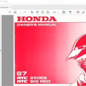 1987 Honda ATC 250E SATC BIG RED OWNER'S MANUAL - PDF DOWNLOAD