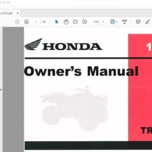 1987 Honda TRX250 OWNER'S MANUAL - PDF DOWNLOAD
