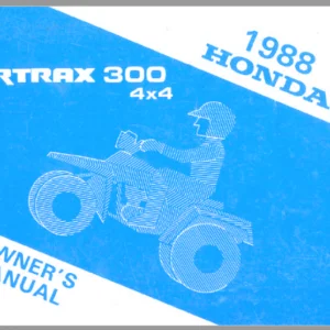 1988 Honda FOURTRAX 300 4 X 4 OWNER'S MANUAL- PDF DOWNLOAD