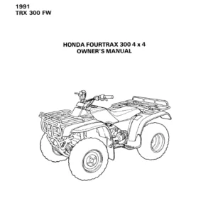 1991 Honda TRX 300FW Fourtrax 300 4X4 Owner's Manual - PDF DOWNLOAD