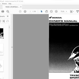 1995 Honda TRX 90 SPORTRAX  90 OWNER'S MANUAL- PDF DOWNLOAD