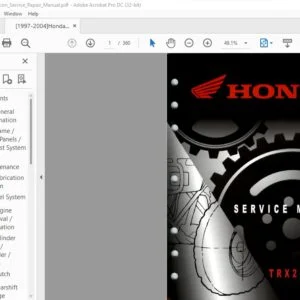 1997-2004 Honda TRX250TE TM Fourtrax Recon Service Manual - PDF DOWNLOAD