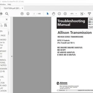 1998 Allison Transmission TS2470 WTEC II Electronic Controls Troubleshooting Manual - PDF DOWNLOAD
