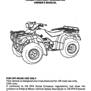 1998 Honda TRX400FW FOURTRAX FOREMAN 400  Owner's Manual - PDF DOWNLOAD