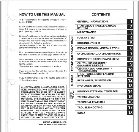 2000-2001 Honda CR250R Service Manual - PDF DOWNLOAD - Image 2