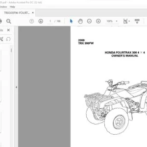 2000 Honda TRX300FW FOURTRAX 300 4 X 4 OWNER'S MANUAL - PDF DOWNLOAD