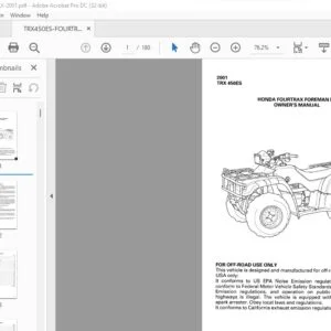 2001 HONDA TRX 450ES FOURTRAX FOREMAN ES OWNER'S MANUAL - PDF DOWNLOAD