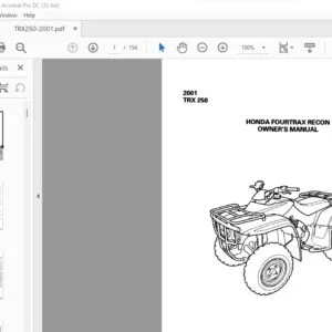 2001 HONDA TRX250 FOURTRAX RECON Owner's Manual - PDF DOWNLOAD