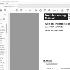 2003 Allison Transmission 1000 & 2000 Product Families Electronic Controls Troubleshooting Manual - PDF DOWNLOAD