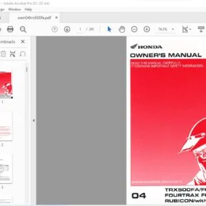 2004 Honda TRX500FAFGA FOURTRAX FOREMAN RUBICONwith GPScape OWNER'S MANUAL - PDF DOWNLOAD