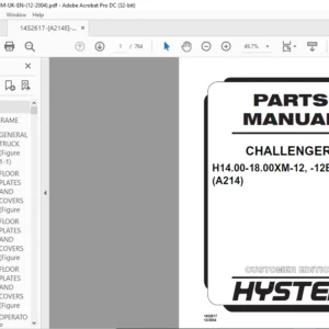 2004 Hyster CHALLENGER H14.00-18.00XM-12, -12EC (A214) Parts Manual - PDF DOWNLOAD