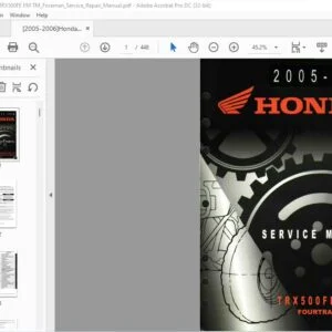 2005-2006 Honda TRX500FE FM TM Fourtrax Foreman Service Manual - PDF DOWNLOAD