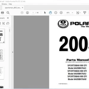 2005 Polaris Sportsman 800 EFI Parts Manual - PDF DOWNLOAD