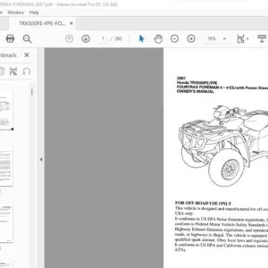 2007 Honda TRX500FEFPE FOURTRAX FOREMAN 4 X 4 ESwith Power Steering OWNER'S MANUAL - PDF DOWNLOAD