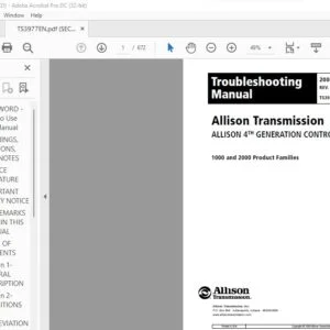 2008 Allison TS3977 1000 & 2000 Product Families 4th Generation Controls Troubleshooting Manual - PDF DOWNLOAD