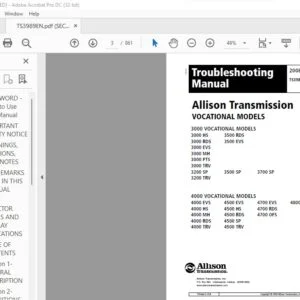 2008 Allison TS3989 3000 & 4000 Product Families Troubleshooting Manual - PDF DOWNLOAD