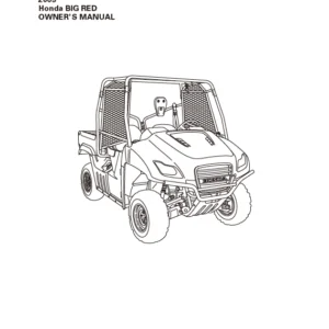 2009 Honda BIG RED OWNER’S MANUAL - PDF DOWNLOAD