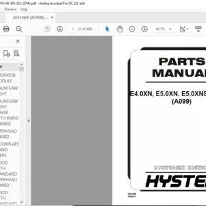 2014 Hyster E4.0XN E5.0XN E5.0XNS E5.5XN (A099) Parts Manual - PDF DOWNLOAD
