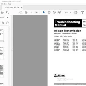 Allison Transmission 1000 & 2000 Product Families 4th Generation Controls Troubleshooting Manual