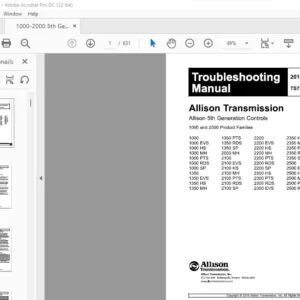 Allison Transmission 1000 & 2000 Product Families 5th Generation Controls Troubleshooting Manual - PDF DOWNLOAD