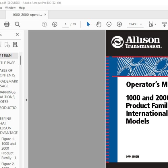 Allison Transmission MT4007EN 1000 & 2000 Product Family Mechanic's ...