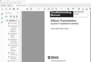 Allison Transmission 1000 & 2000 Product Families Troubleshooting Manual - PDF DOWNLOAD