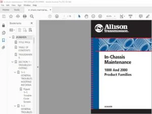Allison Transmission 1000 & 2000 Product Families in-chassis Maintenance Manual - PDF DOWNLOAD