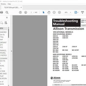 Allison Transmission 3000 & 4000 Electronic Controls Troubleshooting Manual - PDF DOWNLOAD