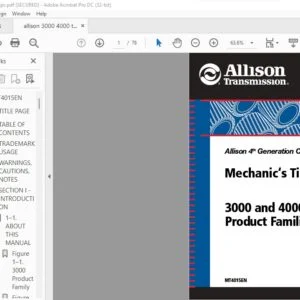 Allison Transmission 3000 & 4000 Product Families 4th Generation Controls Mechanic's Tips Manual - PDF DOWNLOAD
