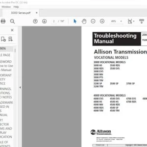 Allison Transmission 1000 2000 Product Families 4th Generation Controls Manual - PDF DOWNLOAD