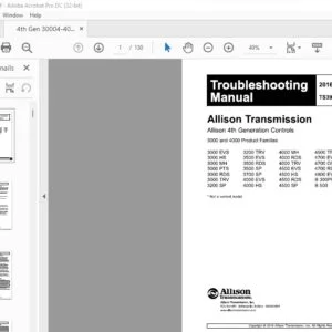 Allison Transmission 3000 & 4000 Product Families Troubleshooting Manual - PDF DOWNLOAD