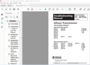 Allison Transmission 3000 & 4000 Product Families Troubleshooting Manual - PDF DOWNLOAD