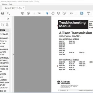 Allison Transmission 3000 & 4000 Product Families Troubleshooting Manual - PDF DOWNLOAD