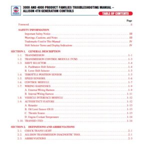 Allison Transmission 3000 & 4000 Product Families Troubleshooting ...