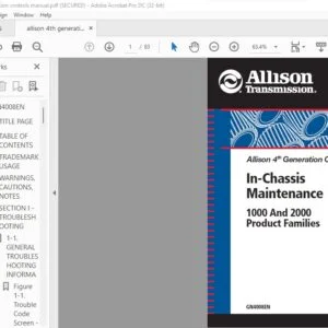 Allison Transmission 4th Generation Controls 1000,2000 Product Family Maintenance Manual - PDF DOWNLOAD
