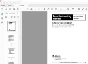 Allison Transmission 5000 6000 8000 & 9000 Product Families Commercial Electronic Controls3 (CEC3) Troubleshooting Manual