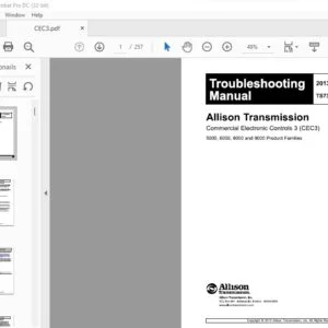 Allison Transmission 5000 6000 8000 & 9000 Product Families Commercial Electronic Controls3 (CEC3) Troubleshooting Manual
