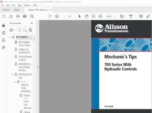 Allison Transmission 700 Series With Hydraulic Control Service Manual -  PDF DOWNLOAD