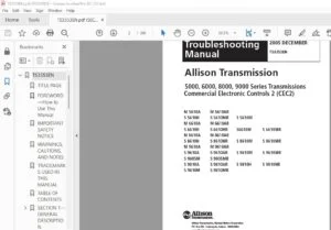 Allison Transmission CEC2 Electronic Controls Troubleshooting Manual - PDF DOWNLOAD
