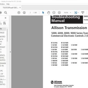 Allison Transmission CEC2 Electronic Controls Troubleshooting Manual - PDF DOWNLOAD