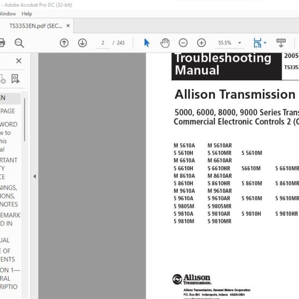 Allison Transmission 4000 Series Troubleshooting Service Manual - PDF ...