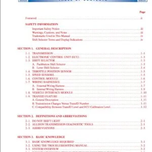 Allison Transmission TS2470 WTEC II Electronic Controls Troubleshooting Manual - PDF DOWNLOAD