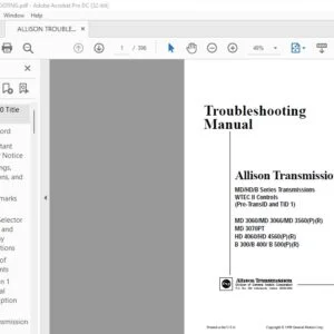 Allison Transmission WTEC II Electronic Controls Troubleshooting Manual - PDF DOWNLOAD
