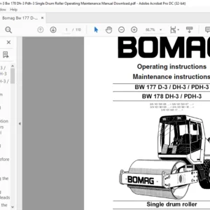 BOMAG BW 177 D-3 / DH-3 / PDH-3 BW 178 DH-3 / PDH-3 Operating instructions Maintenance instructions Manual - PDF DOWNLOAD
