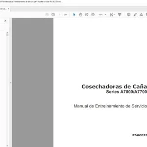 CASE IH Cosechadoras de Caña Series A7000 A7700 Manual de Entreinamiento de Servicio - PDF DOWNLOAD (Spanish)