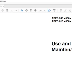 CLAAS ARES 546  556  566 ARES 616  656  696 Use and Maintenance Manual - PDF DOWNLOAD