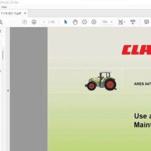 CLAAS ARES 547 - 557 Use and Maintenance Manual - PDF DOWNLOAD