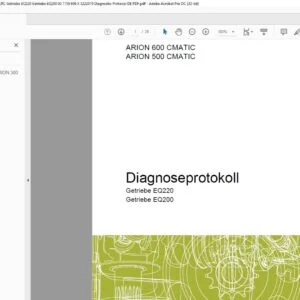 CLAAS ARION 600 CMATIC ARION 500 CMATIC Getriebe EQ220 Getriebe EQ200 Diagnoseprotokoll - PDF DOWNLOAD (German)
