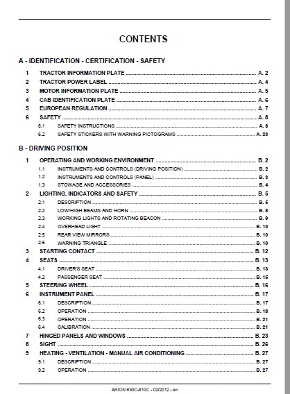 CLAAS ARION 630C-620C-610C Operator's manual - PDF DOWNLOAD ...